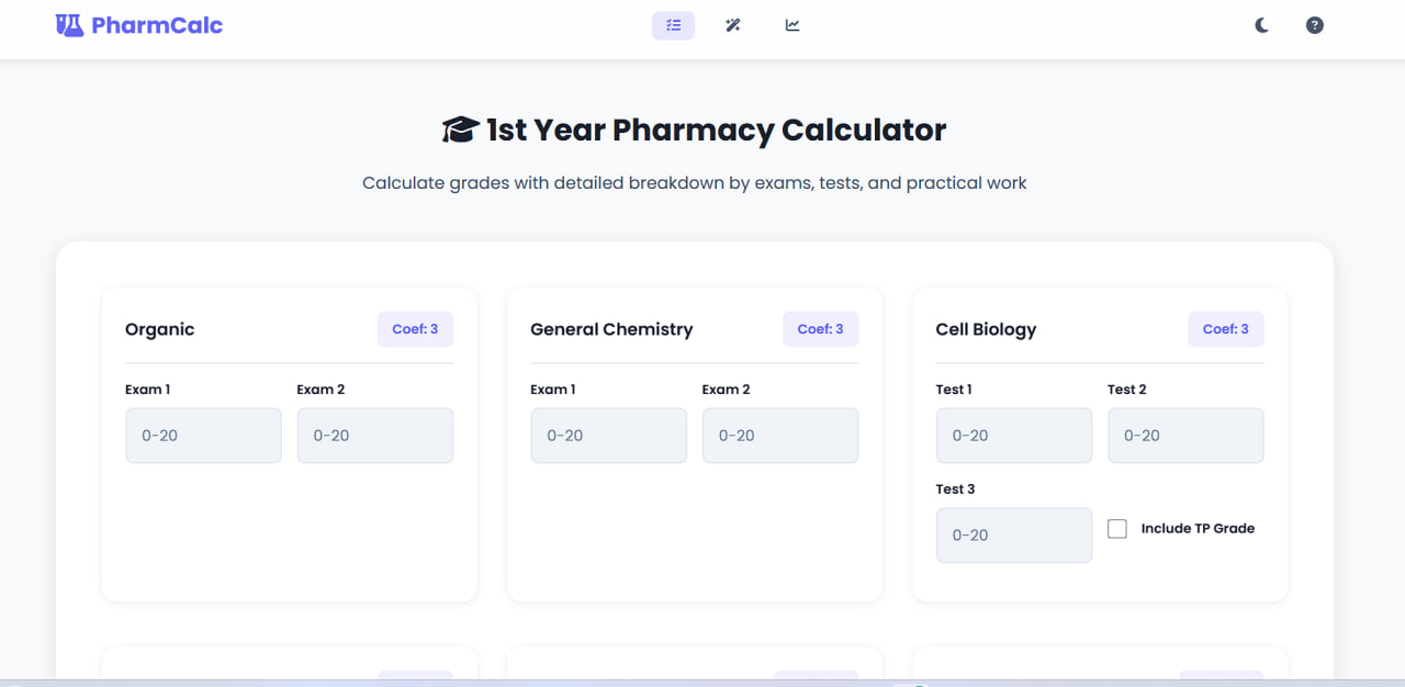 PharmaCalc Web App